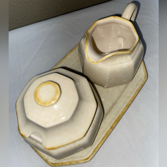 *1A Mikasa Romantics sugar bowl and creamer set includes tray 1980 - Picture 2 of 9